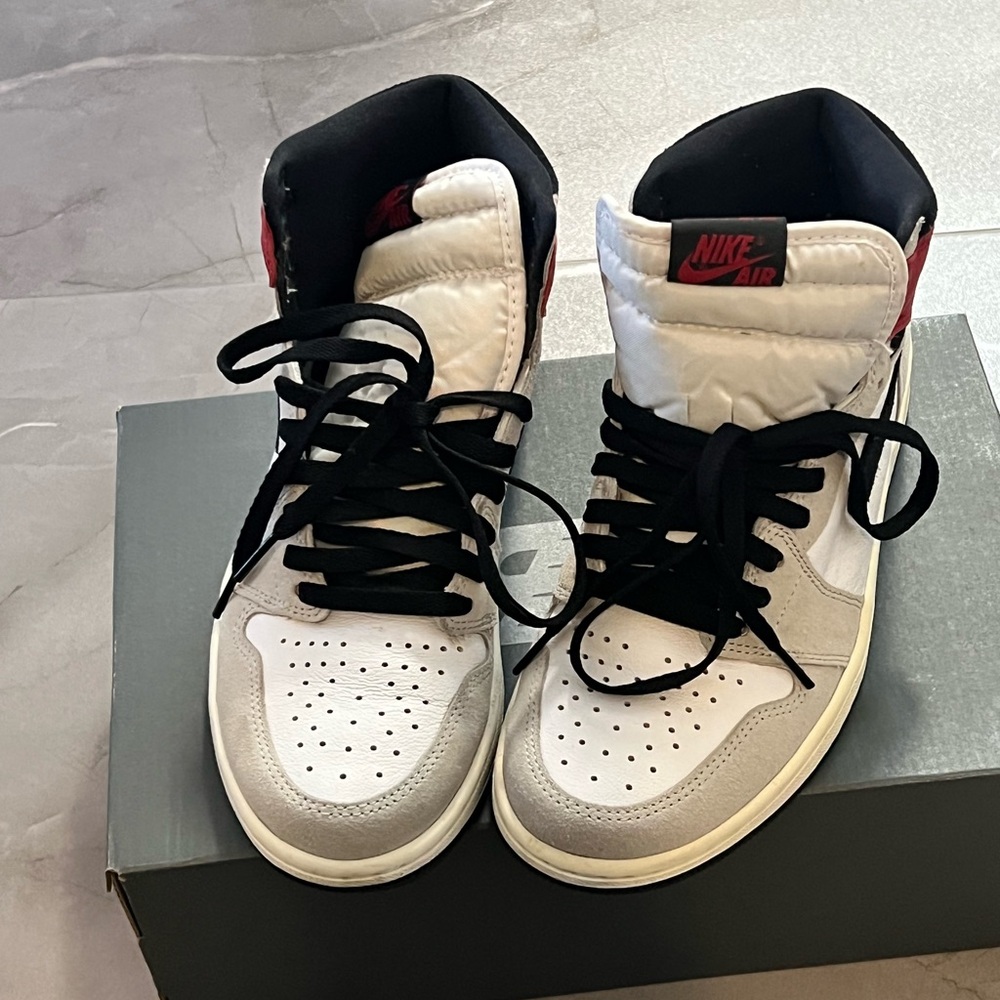 Nike Air High-Top Sneakers - White, Black, and Red